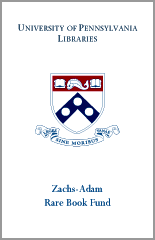 Zachs-Adam Rare Book Fund bookplate