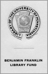 Benjamin Franklin Library Fund Bookplate