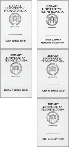 bookplates for the 5 Haney funds