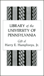 Harry E. Humphreys Book Fund Bookplate