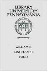 William E. Lingelbach Fund bookplate