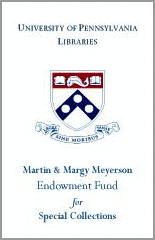Martin and Margy Meyerson Endowment Fund for Special Collections bookplate