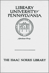 Isaac Norris Library Fund bookplate