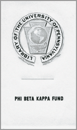 Phi Beta Kappa Library Trust Fund Bookplate