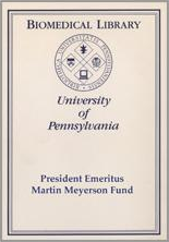 President Emeritus Martin Meyerson Fund Bookplate