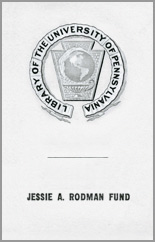 Jessie A. Rodman Fund bookplate