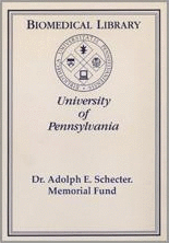 Dr. Adolph E. Schecter Memorial Fund Bookplate