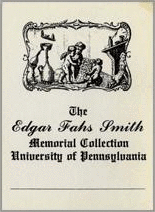 Edgar Fahs Smith Memorial Fund bookplate