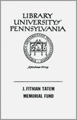J. Fithian Tatem Memorial Fund Bookplate