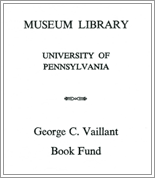 George Clapp Vaillant Book Fund bookplate