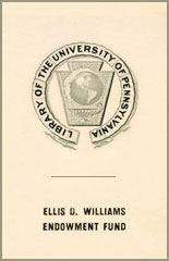 Ellis D. Williams Endowment Fund Bookplate