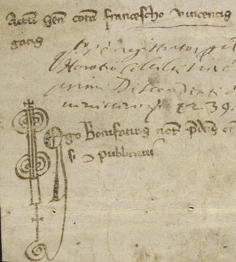Pietro Parenzi notarial document, 1239.