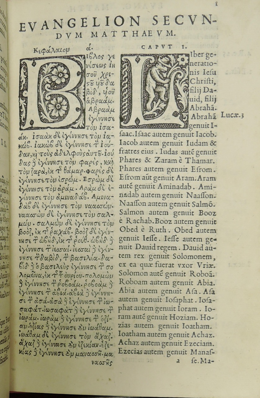 Nouum Testamentum Graece & Latine (Paris, Printed by Charlotte Guillard, 1543), Peter Way Collection
