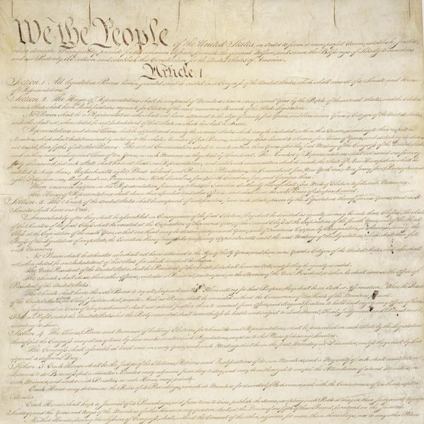 U.S. Constitution, p. 1 (detail)