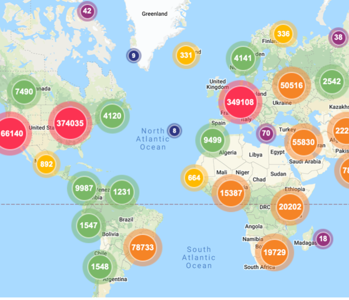 Map showing downloads of scholarship
