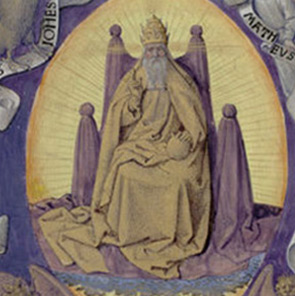 Figure in majesty wearing Papal tiara