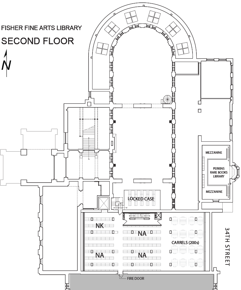 Fine Arts Library second floor plan