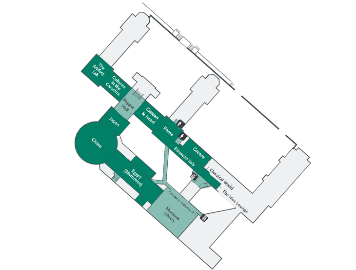 Museum third floor plan showing the Library