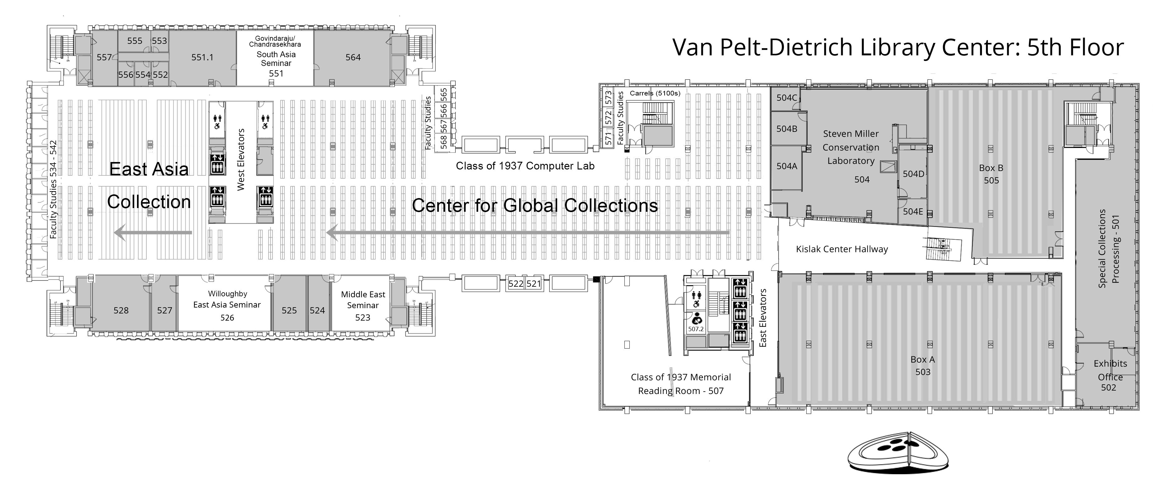 Van Pelt-Dietrich Library Center, fifth floor plan