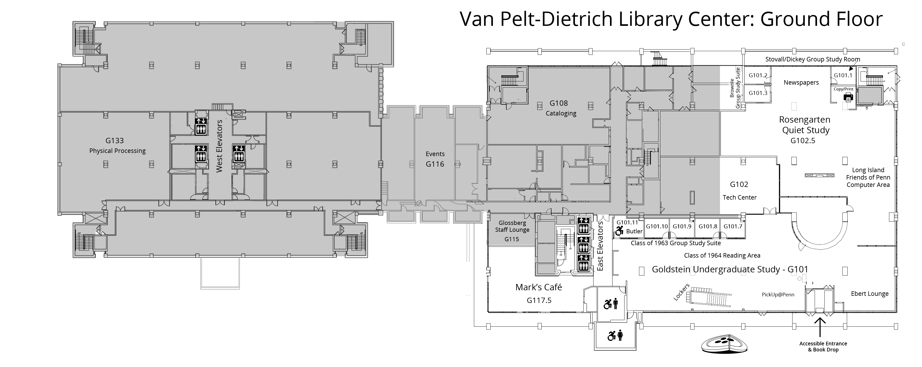 Van Pelt-Dietrich Library Center, ground floor plan