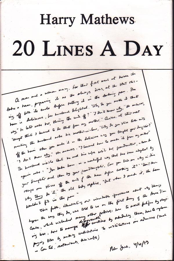 Cover of Harry Mathews 20 Lines a Day