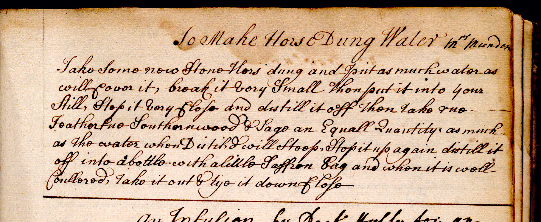Excerpted from: Anonymous. A Collection of Recipes. England: c. 1730