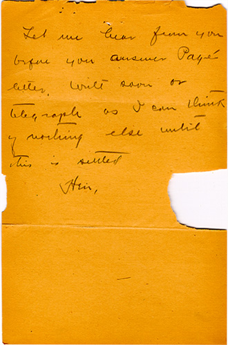 handwritten Letter from Arthur Henry to Theodore Dreiser