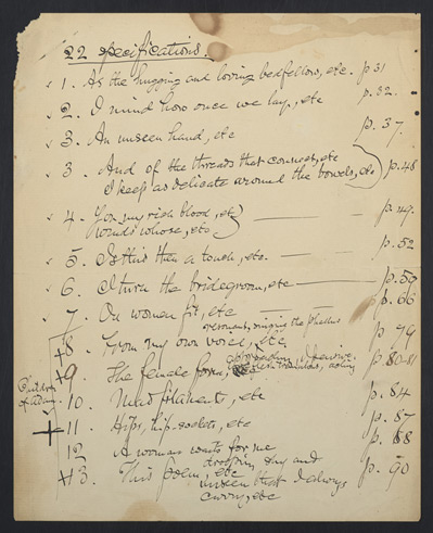 Numbered list, manuscript