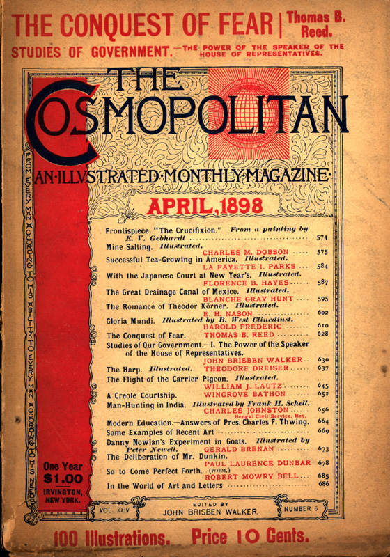 The Cosmopolitan Cover featuring a table of contents but no illustrations