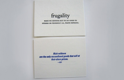 Postcard from the set: Frugality