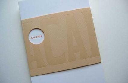 Cover of A La Carte, with lasercut wrapper