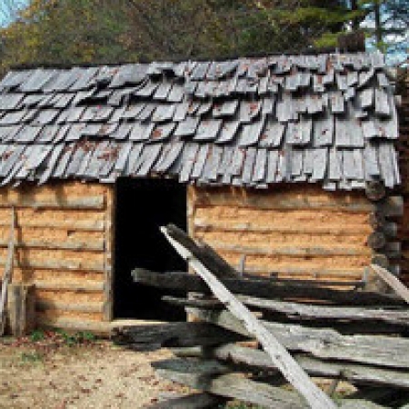 Log cabin farmhouse