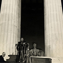  Marian Anderson singing at the Lincoln Memorial (Washington, 1939), Marian Anderson Collection of Photographs, Ms. Coll. 198, Kislak Center