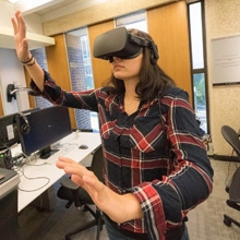 WIC intern in VR goggles