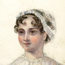 Unauthenticated contemporary watercolor of Jane Austen