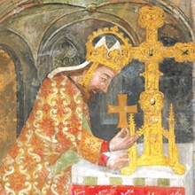 Modified version of mural with Charles IV from mural in the Royal Castle Karlstein
