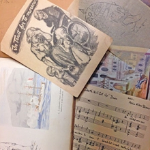 Manuscripts Cataloging Librarian Holly Mengel's photograph of conflict related archival items (2014)