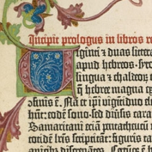 Detail from Biblia Latina, [Mainz: Johann Gutenberg and Johann Fust, before August 1456] Courtesy of the William H. Scheide Library, Princeton University Library