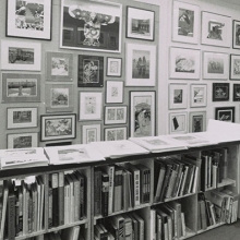 Detail of interior photograph of the Gilbert Luber Gallery (ca. 1980s), courtesy of Shirley Luber