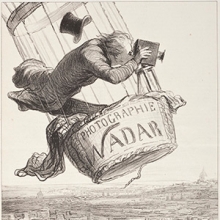 "Nadar élevant la Photographie à la hauteur de l'Art" (Nadar elevating Photography to Art)  Lithograph by Honoré Daumier  (Le Boulevard, May 25, 1863).