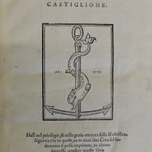 Castiglione, Il libro del cortegiano (Venetia: Nelle case d'Aldo Romano, 1528)