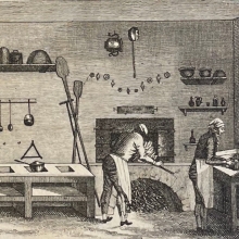 Image of a nineteenth-century kitchen, vignette to Beauvilliers