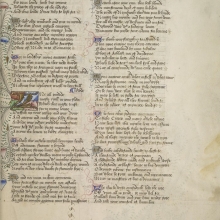 Full-page view of an English illuminated manuscript from the Rosenbach Museum and Library (MS 439.16, fol. 9r)